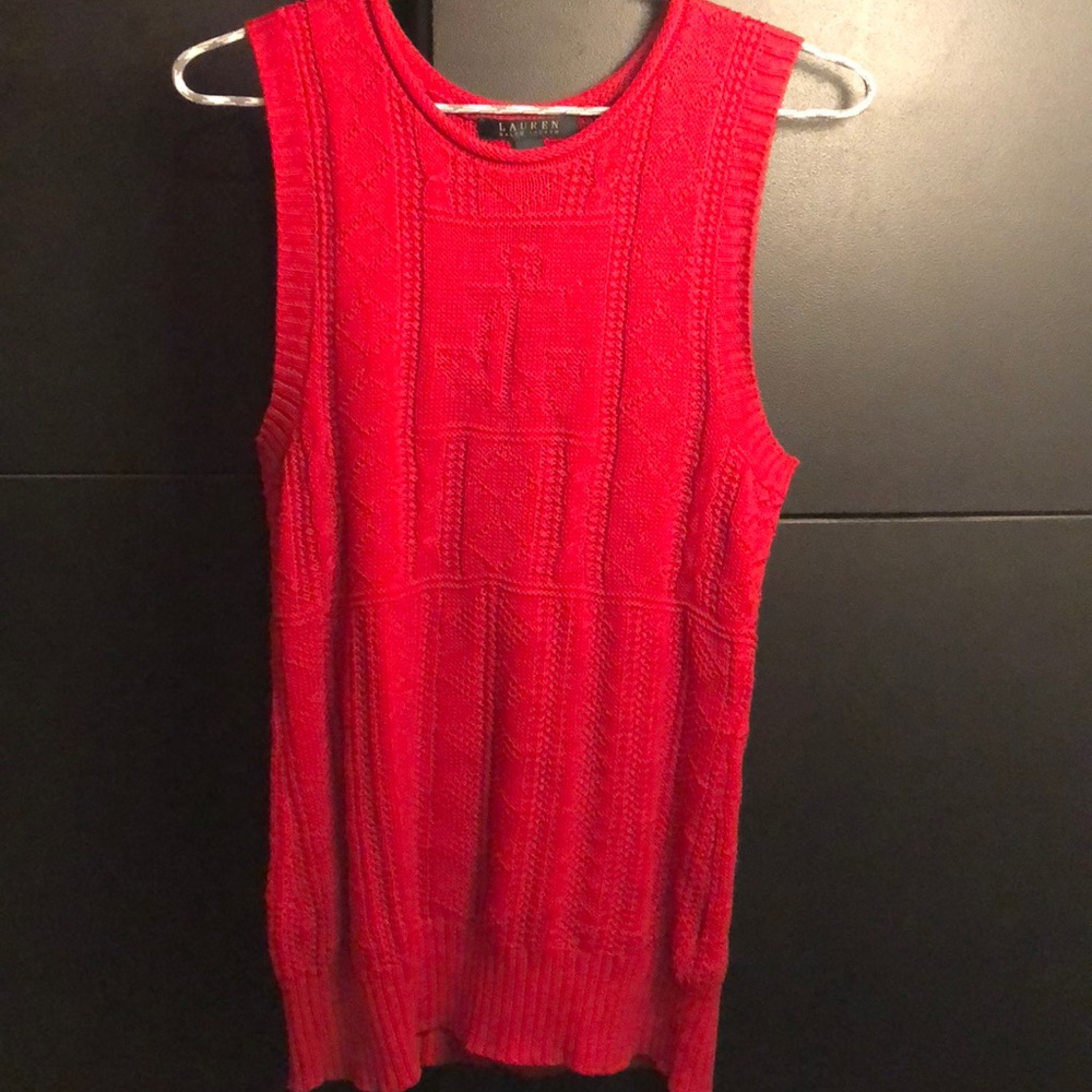 Ralph Lauren red sweater vest sleeveless tunic